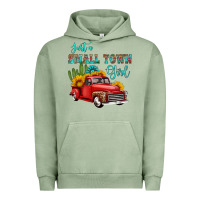 Pigment Oil Green just a small town girl with car Urban Hoodie - HRA Design Shop