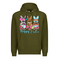 Army Green Happy Easter western peeps Premium Hoodie - OliviaCreatesArt