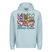 Blue Mist Happy Easter western peeps Premium Hoodie - OliviaCreatesArt