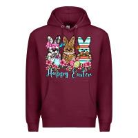 Burgundy Happy Easter western peeps Premium Hoodie - OliviaCreatesArt