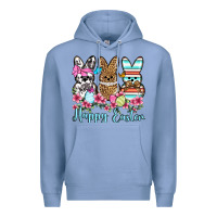 Colony Blue Happy Easter western peeps Premium Hoodie - OliviaCreatesArt