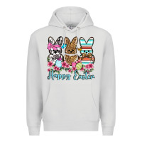 Dove Grey Happy Easter western peeps Premium Hoodie - OliviaCreatesArt