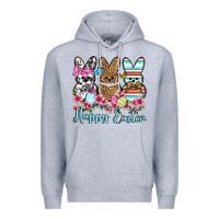 Heather Grey Happy Easter western peeps Premium Hoodie - OliviaCreatesArt