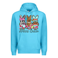 Ocean Blue Happy Easter western peeps Premium Hoodie - OliviaCreatesArt