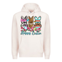 Pale Pink Happy Easter western peeps Premium Hoodie - OliviaCreatesArt