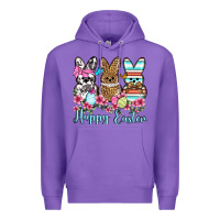 Purple Happy Easter western peeps Premium Hoodie - OliviaCreatesArt