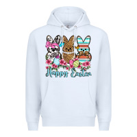 White Happy Easter western peeps Premium Hoodie - OliviaCreatesArt