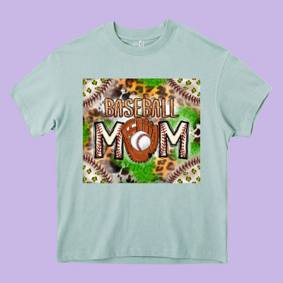 Baseball Mom Heavy Core Tee Designed By Cowhidedigitalart