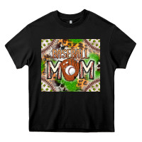 Black Baseball Mom Heavy Core Tee - CowhideDigitalArt