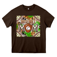 Chocolate Brown Baseball Mom Heavy Core Tee - CowhideDigitalArt