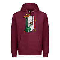 Burgundy mexican indiana Premium Hoodie - CowhideDigitalArt