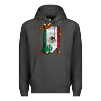 Charcoal Heather mexican indiana Premium Hoodie - CowhideDigitalArt