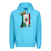 Ocean Blue mexican indiana Premium Hoodie - CowhideDigitalArt