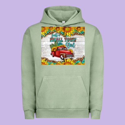 Just A Small Town Girl With Car Urban Hoodie Designed By Hra Design Shop