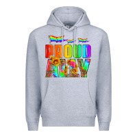 Heather Grey proud ally Premium Hoodie - HRA Design Shop