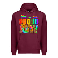 Burgundy proud ally Premium Hoodie - HRA Design Shop