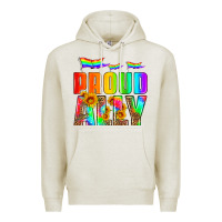 Oatmeal Heather proud ally Premium Hoodie - HRA Design Shop