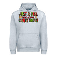 Heather Grey just a girl who loves christmas with cookies Urban Hoodie - FaDigitalArtStudio