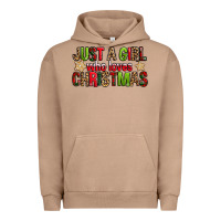 Pigment Burro just a girl who loves christmas with cookies Urban Hoodie - FaDigitalArtStudio