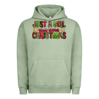 Pigment Oil Green just a girl who loves christmas with cookies Urban Hoodie - FaDigitalArtStudio
