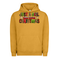 Pigment Peanut Butter just a girl who loves christmas with cookies Urban Hoodie - FaDigitalArtStudio