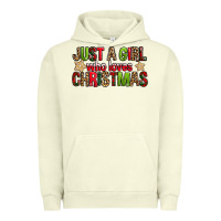 Pigment Pistachio just a girl who loves christmas with cookies Urban Hoodie - FaDigitalArtStudio