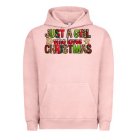 Pigment Salmon just a girl who loves christmas with cookies Urban Hoodie - FaDigitalArtStudio