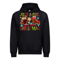 Black just a girl who loves christmas Urban Hoodie - FaDigitalArtStudio