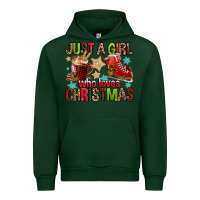 Forest Green just a girl who loves christmas Urban Hoodie - FaDigitalArtStudio