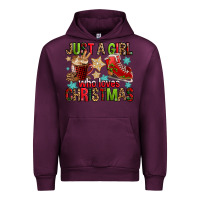Mauve Wine just a girl who loves christmas Urban Hoodie - FaDigitalArtStudio