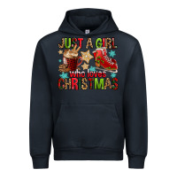 Navy just a girl who loves christmas Urban Hoodie - FaDigitalArtStudio