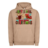 Pigment Burro just a girl who loves christmas Urban Hoodie - FaDigitalArtStudio