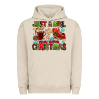Pigment French Oak just a girl who loves christmas Urban Hoodie - FaDigitalArtStudio