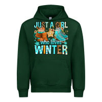 Forest Green just a girl who loves winter Urban Hoodie - FaDigitalArtStudio