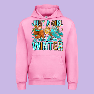 Just A Girl Who Loves Winter Urban Hoodie Designed By Fadigitalartstudio