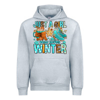 Heather Grey just a girl who loves winter Urban Hoodie - FaDigitalArtStudio