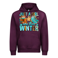 Mauve Wine just a girl who loves winter Urban Hoodie - FaDigitalArtStudio