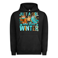 Pigment Black just a girl who loves winter Urban Hoodie - FaDigitalArtStudio