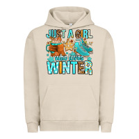 Pigment French Oak just a girl who loves winter Urban Hoodie - FaDigitalArtStudio