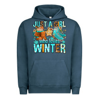 Pigment Midnight Navy just a girl who loves winter Urban Hoodie - FaDigitalArtStudio