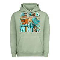 Pigment Oil Green just a girl who loves winter Urban Hoodie - FaDigitalArtStudio