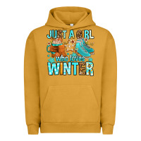 Pigment Peanut Butter just a girl who loves winter Urban Hoodie - FaDigitalArtStudio