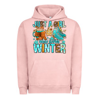 Pigment Salmon just a girl who loves winter Urban Hoodie - FaDigitalArtStudio