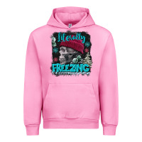 Fuchsia Pink literally freezing skull Urban Hoodie - FaDigitalArtStudio