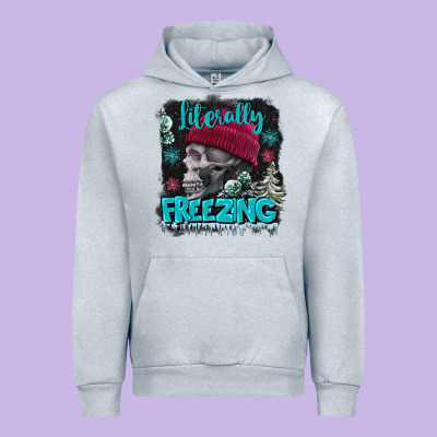 Literally Freezing Skull Urban Hoodie Designed By Fadigitalartstudio