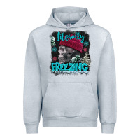 Heather Grey literally freezing skull Urban Hoodie - FaDigitalArtStudio