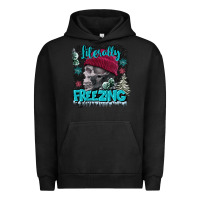 Pigment Black literally freezing skull Urban Hoodie - FaDigitalArtStudio