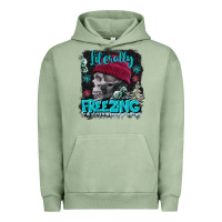 Pigment Oil Green literally freezing skull Urban Hoodie - FaDigitalArtStudio
