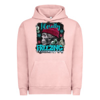 Pigment Salmon literally freezing skull Urban Hoodie - FaDigitalArtStudio