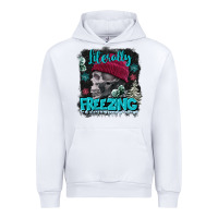White literally freezing skull Urban Hoodie - FaDigitalArtStudio